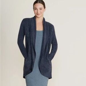 Barefoot Dreams Cozy Chic Lite Blue Circle Cardigan Very Good Condition